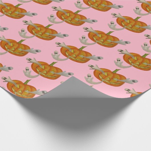 Spuk Kürbislaterne Geschenkpapier (Ecke)