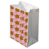 Spuk Kürbislaterne Mittlere Geschenktüte (Vorderseite Schrägansicht)