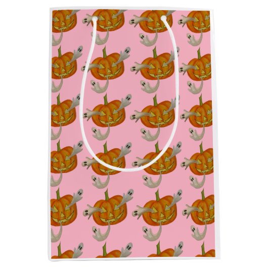 Spuk Kürbislaterne Mittlere Geschenktüte (Vorderseite)