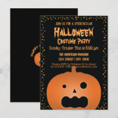 Spuk Kürbislaterne Pumpkin Halloween-Party Einladung (Vorne/Hinten)