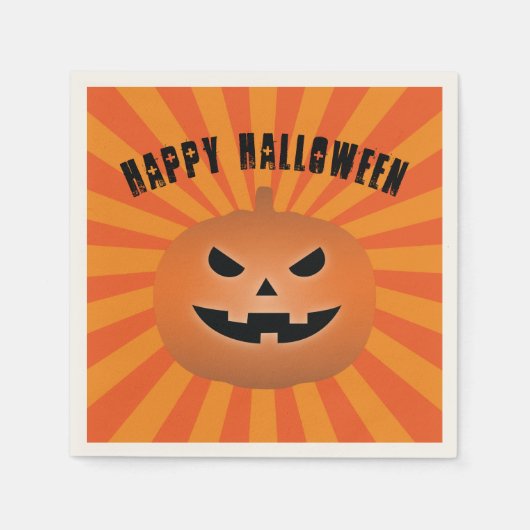 Spuk Kürbislaterne Pumpkin Halloween-Party Serviette (Vorderseite)