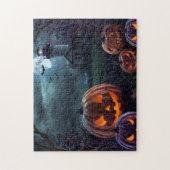 Spuk Leuchtturm mit Spooky Pumpkins Puzzle (Vertikal)