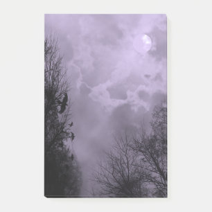 Spuk lila Himmel Halloweens mit Raben-Post-It Post-it Klebezettel