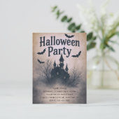 Spuk Manor Halloween-Party Einladung Postkarte (Stehend Vorderseite)