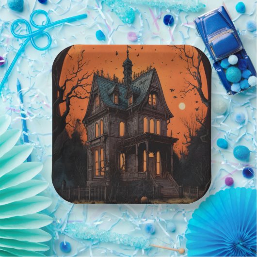 Spuk Mansion Adult Halloween-Party Pappteller (Party)