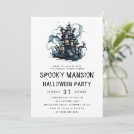 Spuk Mansion Bash: Elegantes Halloween Einladung