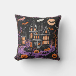 Spuk Mansion Bats Jack-O-Lantern Halloween Deko Kissen