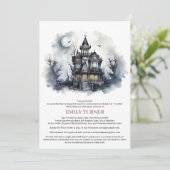 Spuk Mansion Gothic-Brautparty Einladung (Stehend Vorderseite)