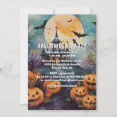 Spuk Mansion Jack O'Lanterns Halloween-Party Einladung (Vorderseite)