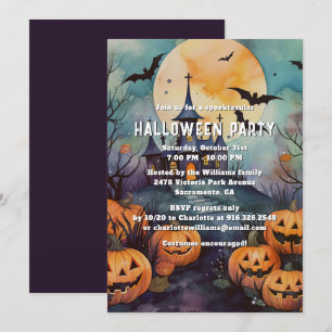 Spuk Mansion Jack O'Lanterns Halloween-Party Einladung