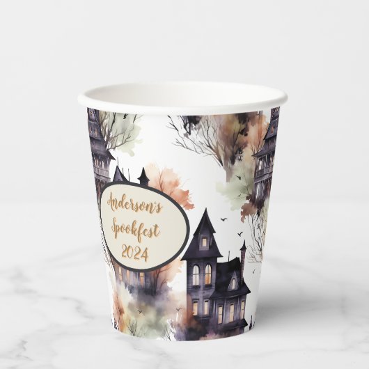 Spuk Mantel Custom Halloween Paper Cups Pappbecher (Vorderseite)