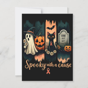 Spuk mit einer Mission – Halloween & Pink Ribbon Postkarte