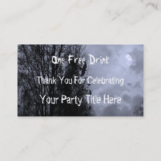 Spuk Mond mit Ravens Blue Mist Drink Ticket (Rückseite)