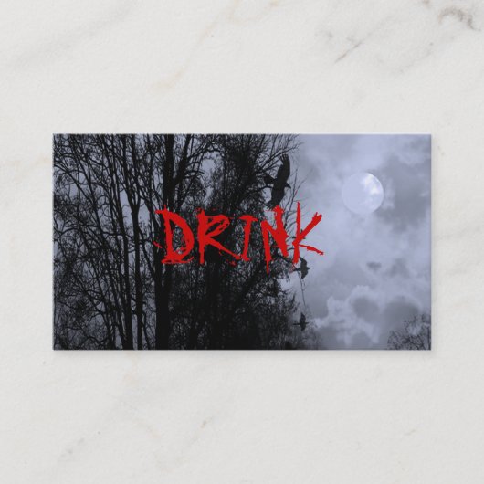 Spuk Mond mit Ravens Blue Mist Drink Ticket (Vorderseite)