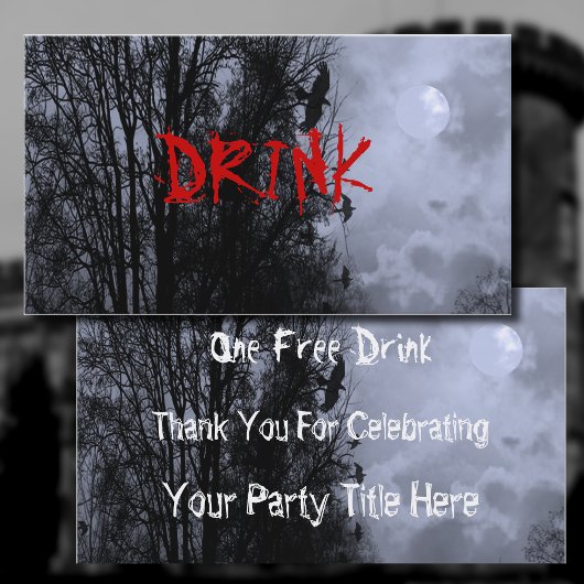 Spuk Mond mit Ravens Blue Mist Drink Ticket