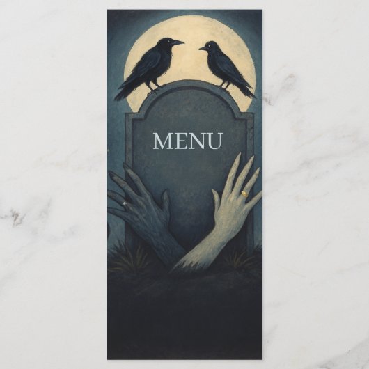Spuk Mondlicht Hochzeit Zombie Menükarte (Vorderseite)