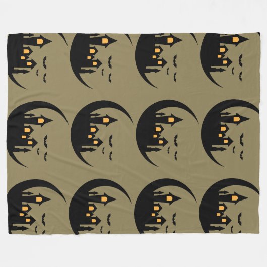 Spuk Mondschlösschen Fleecedecke (Vorderseite (Horizontal))