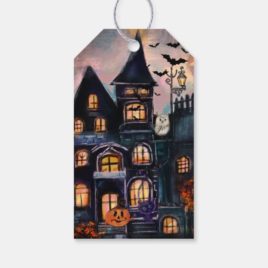 Spuk Monster Familie Halloween-Begleitheft Geschenkanhänger (Rückseite)