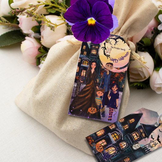 Spuk Monster Familie Halloween-Begleitheft Geschenkanhänger