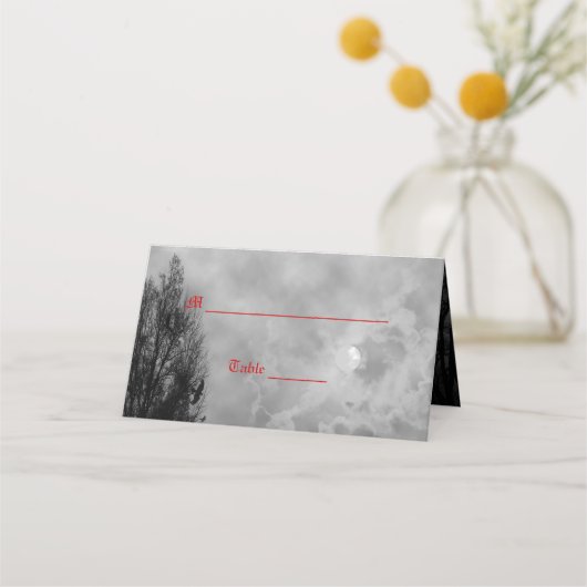 Spuk Moon Sky mit Ravens-Platzkarten Platzkarte (Vorderseite)