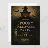 Spuk nächtliches Halloween-Party Einladung (Vorne/Hinten)