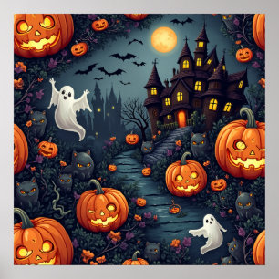 Spuk Nachtposter zu Halloween Poster
