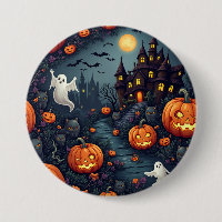 Spuk Nachtschaltfläche zu Halloween