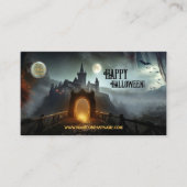 Spuk Night Castle Halloween Visitenkarte (Vorderseite)