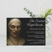 Spuk Nun | Halloween Costume Party Einladung (Stehend Vorderseite)