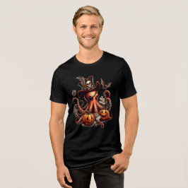 Spuk Ocean Vibes: Octopus Pirate Halloween T-Shirt Tri-Blend Shirt