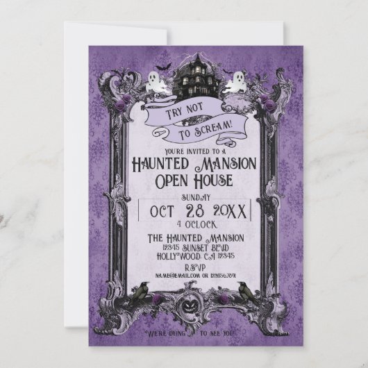 Spuk offenes Haus (Hinterer Bildhalter) Einladung (Vorderseite)