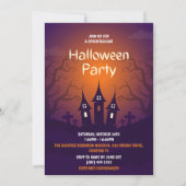 Spuk Orange Black Adult Halloween-Party Einladung (Vorderseite)