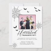 Spuk Party Spinnennetz & Fledermäuse Foto Einladung (Vorderseite)