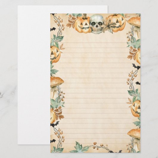 Spuk Pilze und Kürbispflaster Briefpapier (Vorne/Hinten)