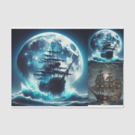 Spuk Piratenschiff Big Moon Decoupage Seidenpapier