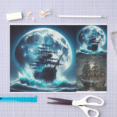 Spuk Piratenschiff Big Moon Decoupage Seidenpapier (Handwerk)