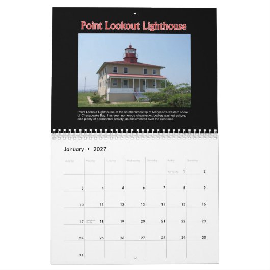 Spuk Plätze im Staat-Wandkalender Kalender (Jan 2027)