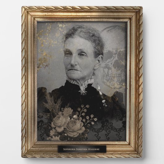 Spuk Portrait | Plaque | Alte Frau Fotoplatte (Vorderseite)