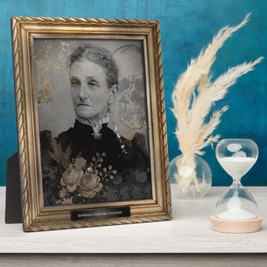 Spuk Portrait | Plaque | Alte Frau Fotoplatte (Seite)