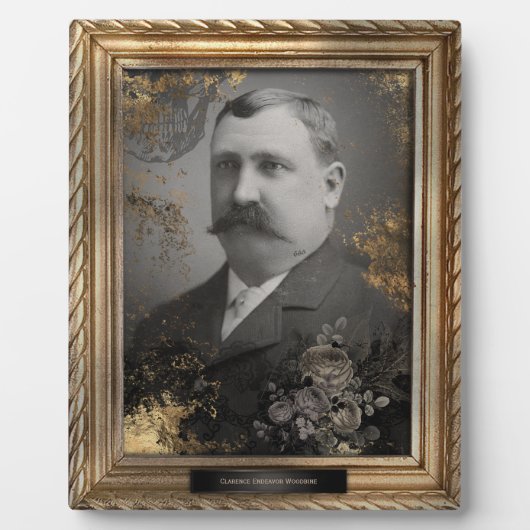 Spuk Portrait | Plaque | Mustache Man Fotoplatte (Vorderseite)