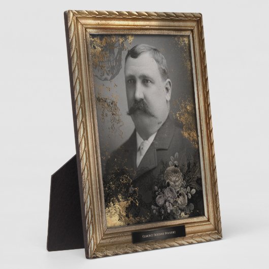 Spuk Portrait | Plaque | Mustache Man Fotoplatte (Seite)