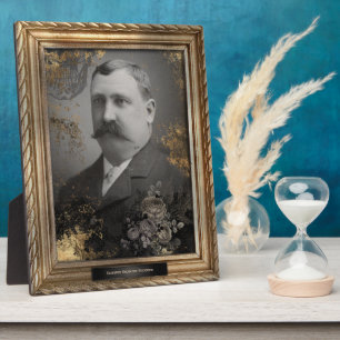 Spuk Portrait Plaque Mustache Man Fotoplatte