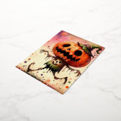 Spuk Pumpkin Folien Feiertagspostkarte (Gedreht)