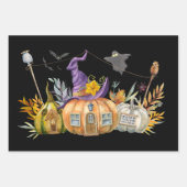Spuk Pumpkin House mit Ghost & Bats Geschenkpapier Set (Vorderseite 2)