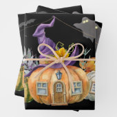 Spuk Pumpkin House mit Ghost & Bats Geschenkpapier Set (Beispiel)
