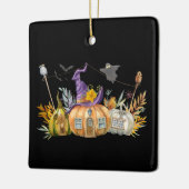 Spuk Pumpkin House mit Ghost & Bats Keramikornament (Links)