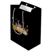 Spuk Pumpkin House mit Ghost & Bats Mittlere Geschenktüte (Rückseite Schrägansicht)