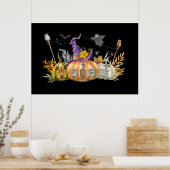 Spuk Pumpkin House mit Ghost & Bats Poster (Küche)