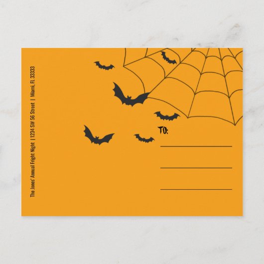 Spuk Pumpkin-Patch Einladungspostkarte (Rückseite)