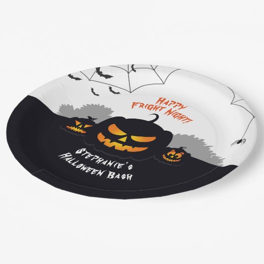 Spuk Pumpkin-Patch Pappteller (Schrägansicht)